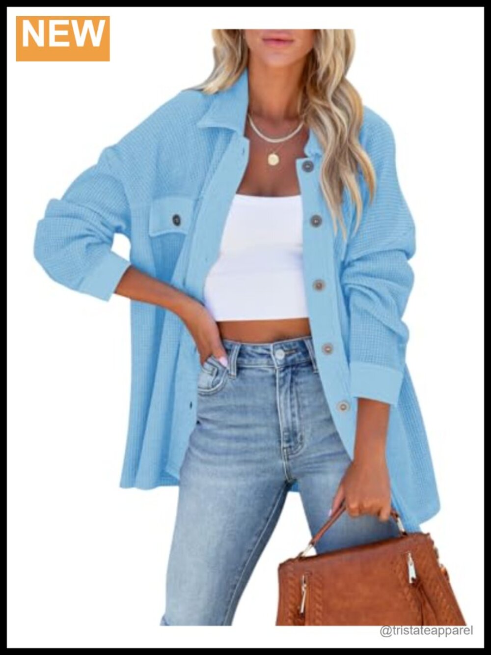 Paintcolors Oversized Long Sleeve Button Down Shacket with Pockets